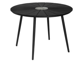 Okrúhly záhradný jedálenský stôl Parker 120 cm, čierny