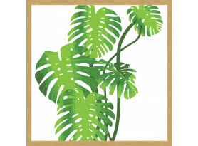 Obraz v ráme Zelené listy, 40x40 cm