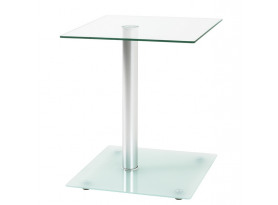 Prístavný stolík Quadrat, číre/mliečne sklo