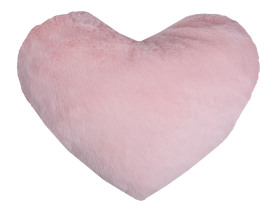 Dekoračný vankúš Srdce 30x40 cm, ružový, imitácia králičej kožušiny