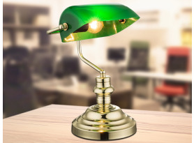 Stolová lampa Antique, mosadz/zelená