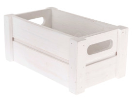 Úložný box drevený biely, 21,5x12,5x9,5 cm