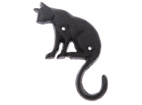 Nástenný vešiak Liatinová mačka s dlhým chvostom