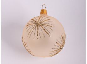 Vianočná ozdoba sklenená guľa 7 cm, šampanská