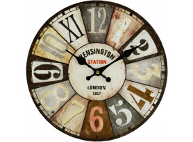 Nástenné hodiny Kensington Station 30 cm, vintage, MDF
