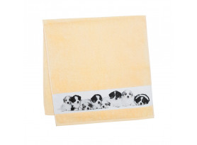 Detský uterák 50x100 cm, motív šteňatá, žltý