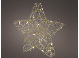 Vianočná dekorácia LED hviezda, zlatá