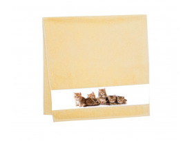 Detský uterák 50x100 cm, motív mačiatka, žltý