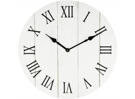 Nástenné hodiny 60 cm, biela vintage, MDF