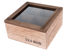 Box na čaj Vintage Home 16x8 cm, drevený