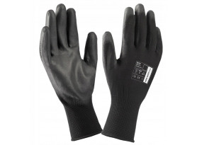 Pracovné rukavice (2 ks) Buck 10, čierna s PU nástrekom