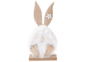 Veľkonočná dekorácia Zajačik s bielym kožúškom