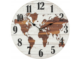 Nástenné hodiny Mapa sveta, 30 cm