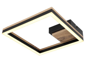 Stropné LED osvetlenie Beatrix 27 cm, kov/drevo