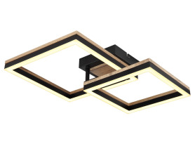 Stropné LED osvetlenie Beatrix 49 cm, kov/drevo