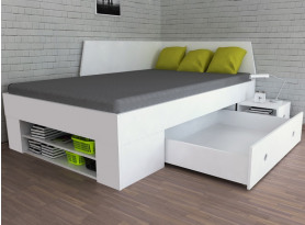 Úložná posteľ so zástenou Junior 120x200 cm, biela