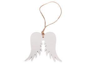Vianočné ozdoby (8 ks) Anjelské krídla, biela