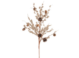 Umelá kvetina Vianočná vetva so šiškami, 60 cm