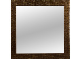 Nástenné zrkadlo Glamour 40x40 cm, hnedá štruktúra