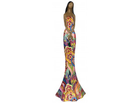 Dekoračná soška Žena vo farebných šatách, 36 cm