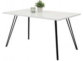 Jedálenský stôl Jennifer 140x80 cm, biely lesk