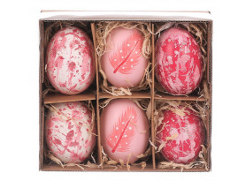 Veľkonočná dekorácia Kraslice z pravých vajíčok, ružové