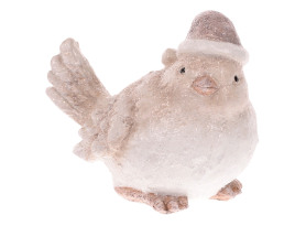 Vianočné dekorácie Vtáčik s čiapkou, béžový