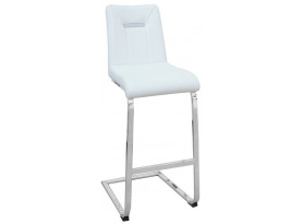 Barová stolička Flex, biela ekokoža