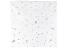 Vianočný obrus Strieborné vločky, biely, 80x80 cm
