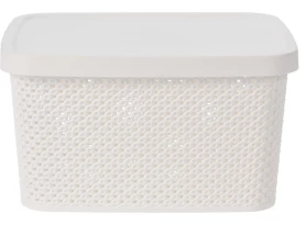 Úložný box s vekom Diamond 7 l, čierny/biely