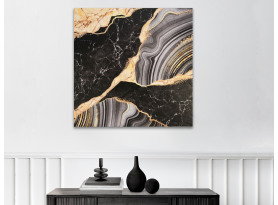 Obraz na plátne Čiernozlatá abstrakcia, 80x80 cm