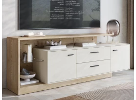 TV stolík Meolo, 191,5 cm, dub cremona/béžový kašmír