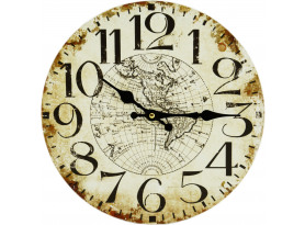 Nástenné hodiny Stará mapa 30 cm, retro, MDF