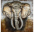 Kovový obraz na stenu Slon 80x80 cm, šedý vintage