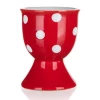 Kalíšok na vajíčka Dots 7 cm, červená bodkovaná