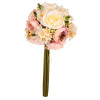 Umelá kytica Ruže a čemerice v pugete 31 cm, krémovo-ružová