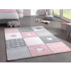 Detský koberec Diamond Kids 120x170 cm, ružový, hviezdy a srdce