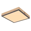 Stropné LED osvetlenie Doro 30x30 cm, drevený vzhľad