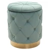 Taburet Glamorous, zeleno-modrý aqua/zlatý