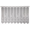 Žakárová vitrážová záclona Bistro 135x75 cm, biely kvetinový vzor