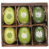 Veľkonočná dekorácia Maľované vajíčka, 6 ks, zelené