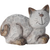 Dekoračná soška (2 druhy) Ležiaca mačka, šedá keramika