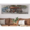 Ručne maľovaný obraz Domček 150x50 cm, výrazná štruktúra