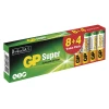 Alkalické baterie GP Super AA (LR6) 8+4 ks