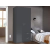 Šatníková skriňa Case, 91 cm, tmavo šedá