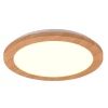 Stropné LED osvetlenie Camillus 26 cm, okrúhle, imitácia dreva