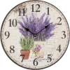 Nástenné hodiny Levanduľa 30 cm, vintage, MDF