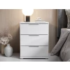Nočný stolík s 3 zásuvkami Smilla, výška 61 cm, biely