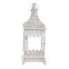 Kovový lampáš Cinti 39 cm, biela antik
