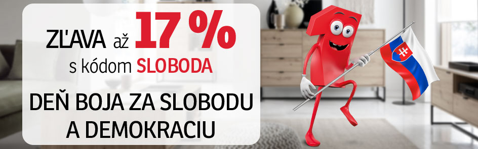 Zľava až 17 % na VŠETKO s kódom SLOBODA !